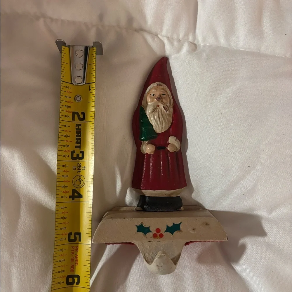 Midwest Importers Folk Santa Cast Iron Stocking Holder Christmas Holiday Decor